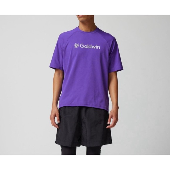 New Goldwin T-Shirt Men Size XL (5) Purple Gorpcore‎ Logo Dry Polygiene - Picture 2 of 7